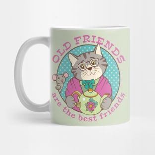 Old Friends are the Best Friends Cat and Mouse Mug